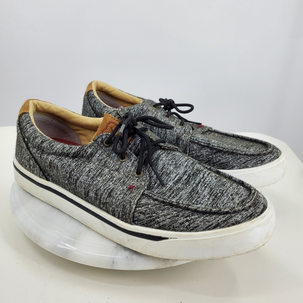Twisted X‎ Mens Kicks Grey Space Dye Textile Moc Toe Loafers Shoes 10M Western